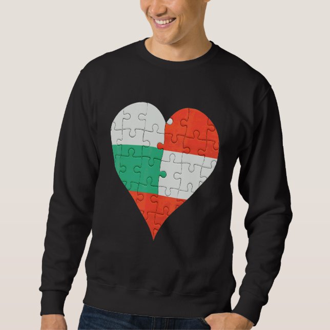 Österreichisches Flaggenherz Sweatshirt (Vorderseite)