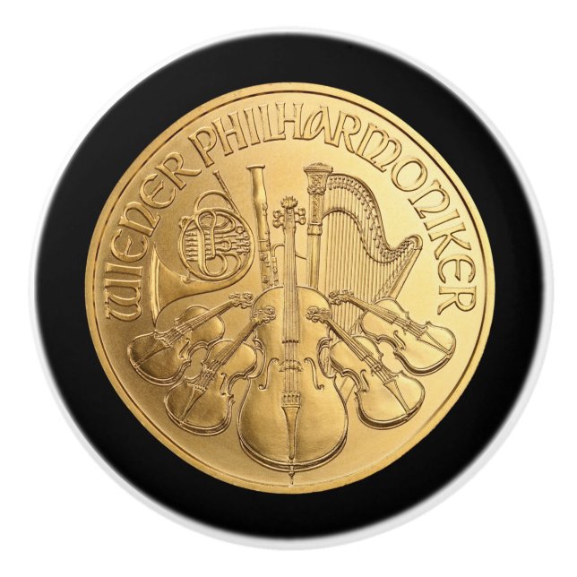 Österreichisches Goldmünze ~ Wien Philharmonics ~ Keramikknauf (Vorderseite)
