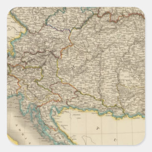 Österreichisches Reich 6 Quadratischer Aufkleber