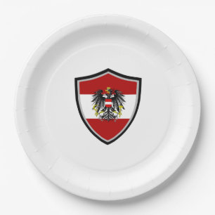 Österreichisches Schild-Kennzeichen Pappteller