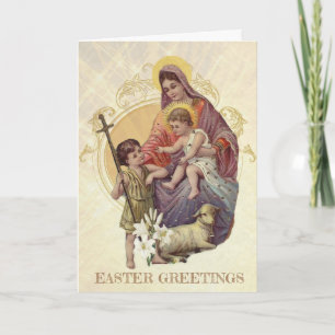 Osterreligiöse Jungfrau Mary Jesus John Baptist Feiertagskarte