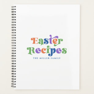 Osterrezepte farbenfrohe weißliche Retro-Typografi Planer