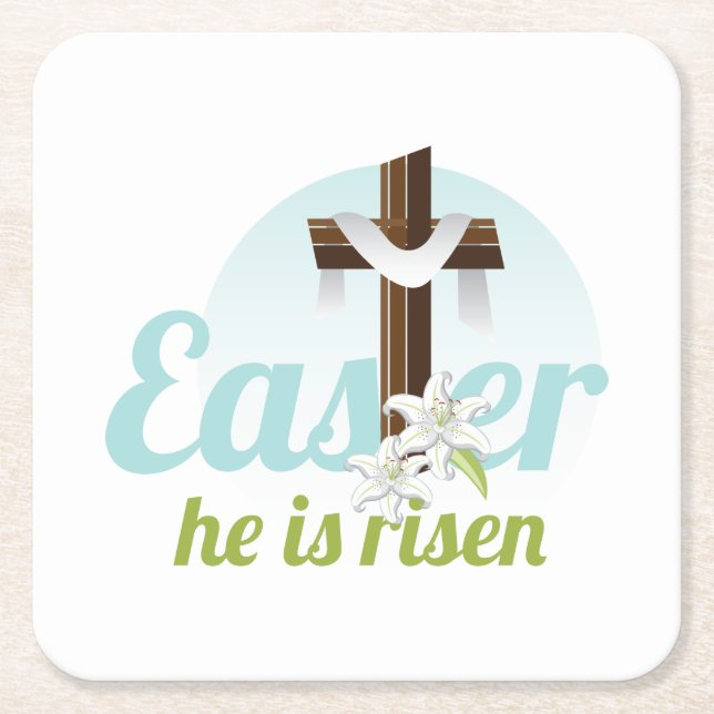 Osterriss Rechteckiger Pappuntersetzer (Vorderseite)