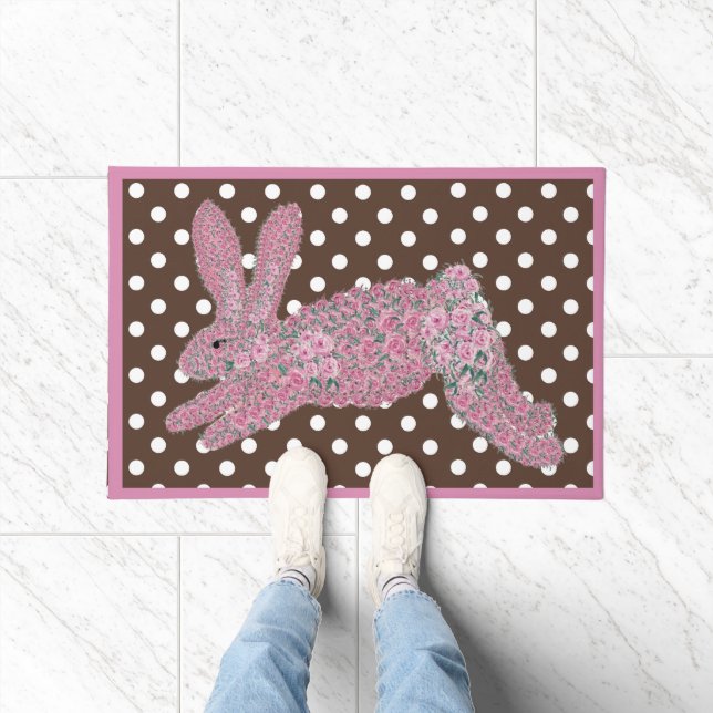 Osterrosa Roses Bunny Rabbit Doormat Fußmatte (Indoor)