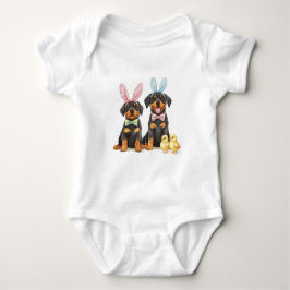Osterrottweiler Hunde Sonnige Ohren Baby Strampler