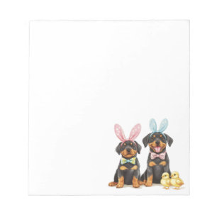 Osterrottweiler Hunde Sonnige Ohren Notizblock