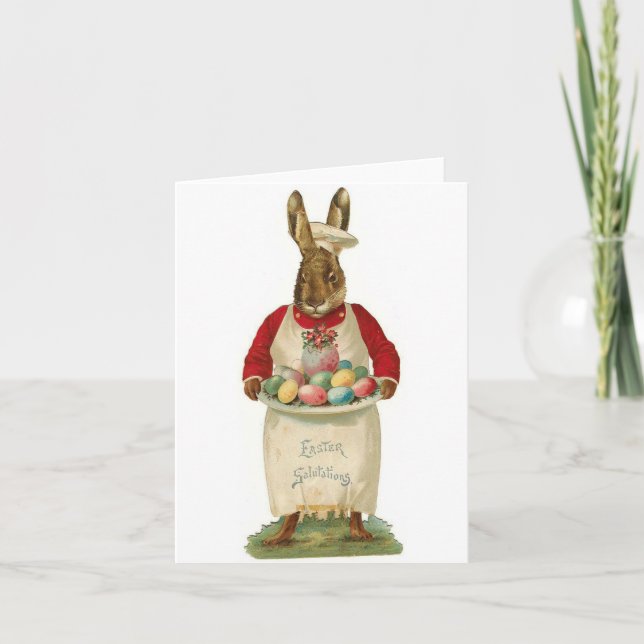 Ostersalutationen Vintag Feiertagskarte (Vorderseite)