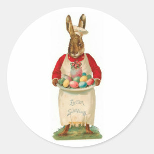 Ostersalutationen Vintag Runder Aufkleber