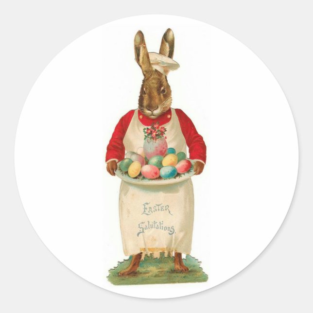 Ostersalutationen Vintag Runder Aufkleber (Vorderseite)