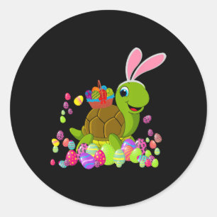 Osterschildkröte Lover Bunny Turtle Holding Easter Runder Aufkleber