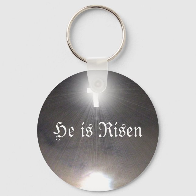 Osterschlüsselkette Er ist Risen Light Stream Cros Schlüsselanhänger (Vorderseite)