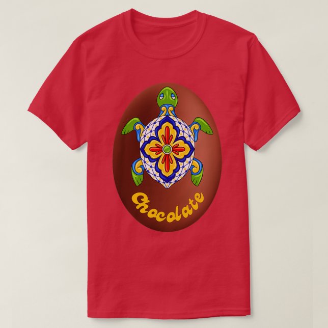 Osterschokolade-Ei-Surfmosaikschildkröte T-Shirt (Design vorne)