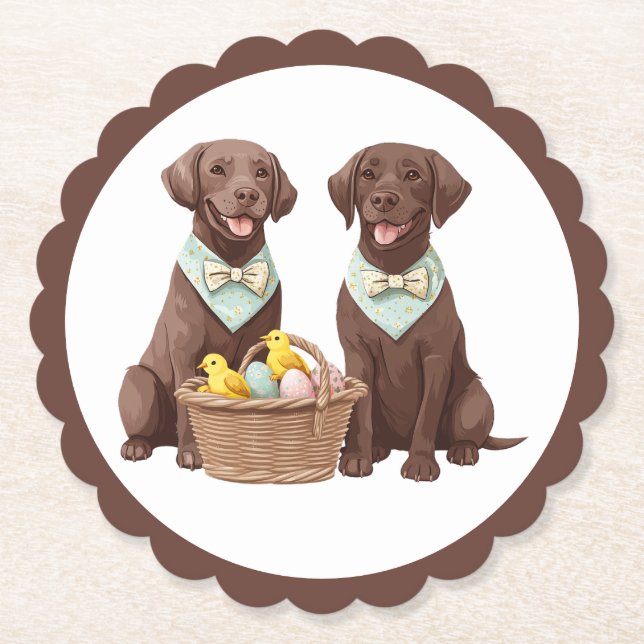 Osterschokoladenhunde Retriever Untersetzer (Vorderseite)