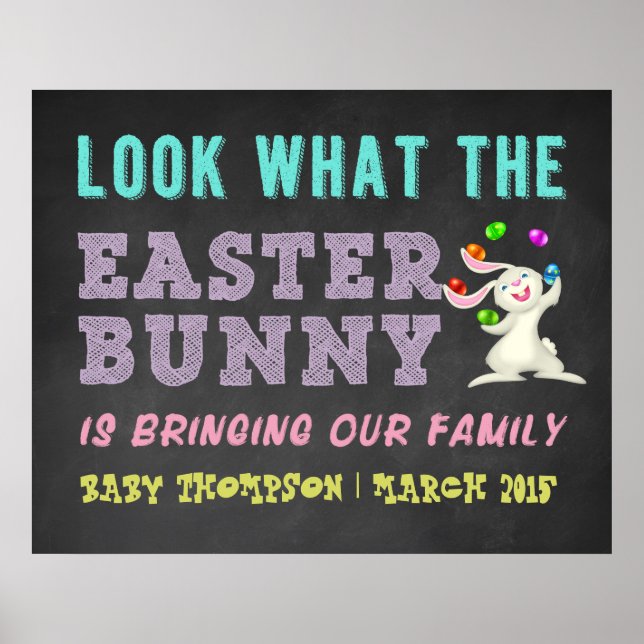 Osterschwangerschaft - Chalkboard-Zeichen Poster (Vorne)