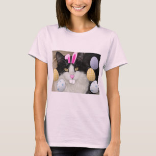 Osterschwarz-weiße Katze T-Shirt