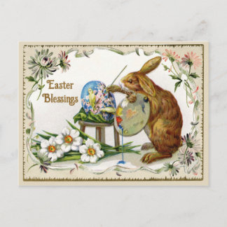 Ostersegmente Künstler Bunny Vintag Reproduction Feiertagspostkarte