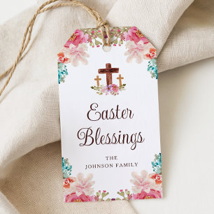 Ostersegnung Elegantes Blumenkreuz Geschenkanhänger