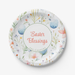 Ostersegnung | INDIVIDUELLE NAME | Floral Pappteller