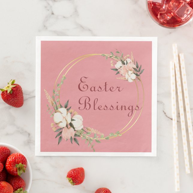 Ostersegnung Papier Napkin Blumengeschirr Serviette (Beispiel)