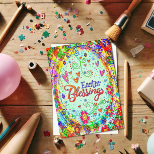 Ostersegnung Spaß witziger, floraler Inspirivität Karte