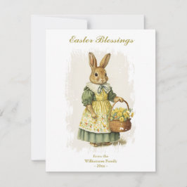 Ostersegnung Vintager Kaninchenbenutzerdefinierter Feiertagskarte