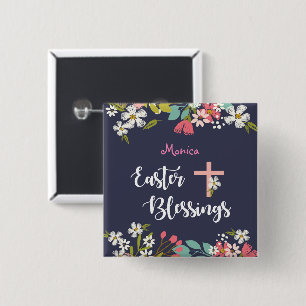 Ostersegnungen der Blume des Risen Christi Button