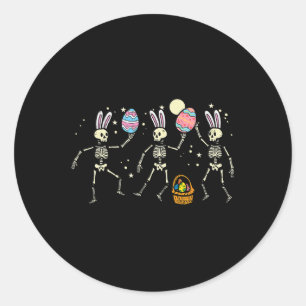 Osterskelette tanzen Eier Funny Bones Men Wome Runder Aufkleber