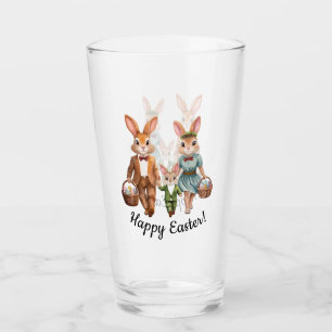 Ostersonnenfamilie Jagd auf Eier Glas