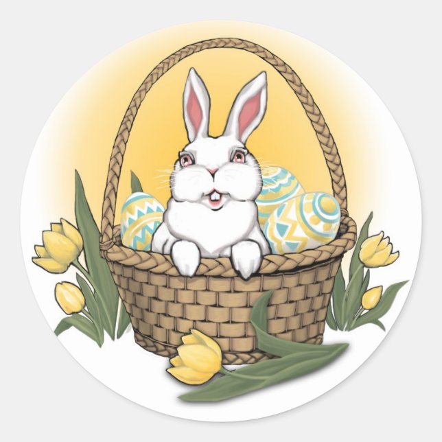Ostersonnenklammer Klassische Osterkleber Runder Aufkleber (Vorderseite)