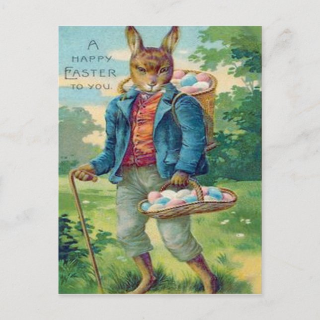 Ostersonnenkörbe: farbiges Ei Feiertagspostkarte (Vorderseite)