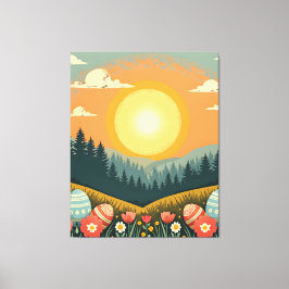 Ostersonnenlandschaft Leinwanddruck