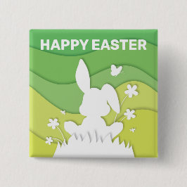 Ostersonnige 3D-Papiere schneiden grüne Quelle Button