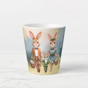 Ostersonnige Familie Jagd Eier - Aquarell Milchtasse
