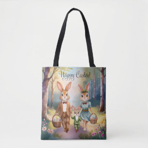 Ostersonnige Familie Jagd Eier - Aquarell Tasche