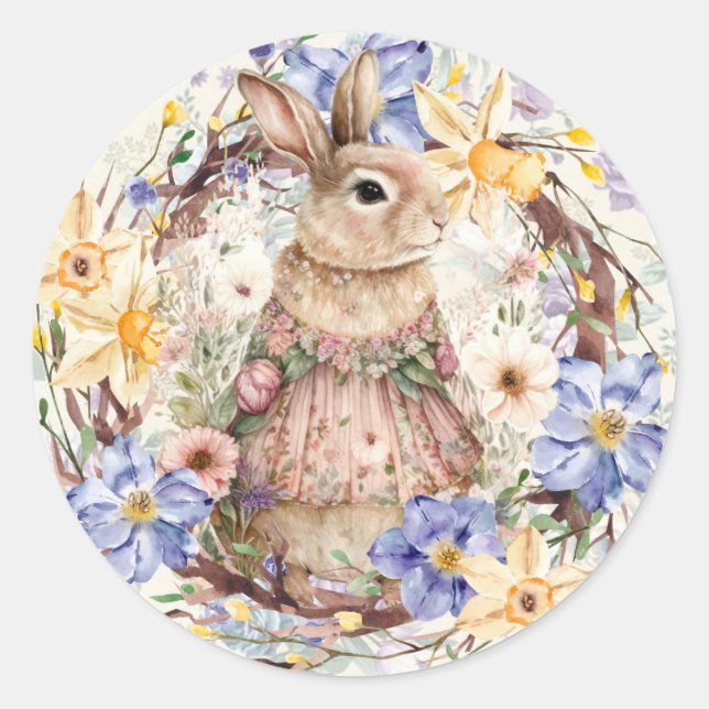 Ostersonnige Frühlingsflora Runder Aufkleber (Vorderseite)