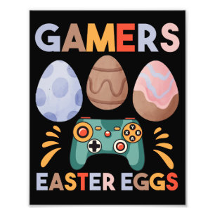 Ostersonnige Gamer Gaming Boy Liebe Ostereier Fotodruck