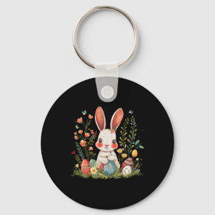 Ostersonnige Hasen Frauen Happy Bunny Blume Graph Schlüsselanhänger