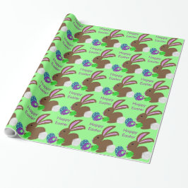 Ostersonnige Kaninchen dekorierte Eier Geschenkpapier