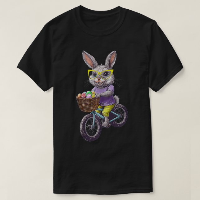 Ostersonnige Kaninchenfahrt Fahrrad Happy Easter E T-Shirt (Design vorne)