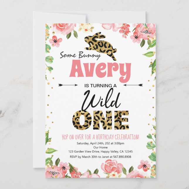 Ostersonnige Mädchen Erstgeburt Rosa Einladung (Vorderseite)