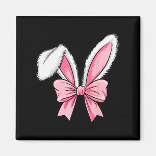 Ostersonnige Ohren Rosa Coquette Bow Osterfeiertag Magnet