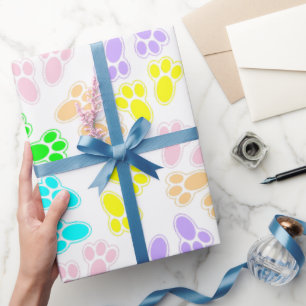 Ostersonnige Paw-Druckmuster Geschenkpapier