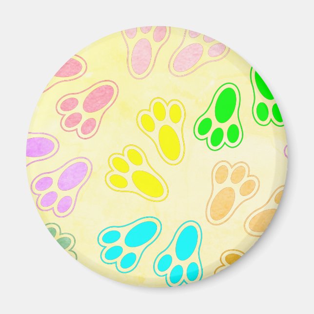 Ostersonnige Paw-Druckmuster Vintager Stil Magnet (Vorne)