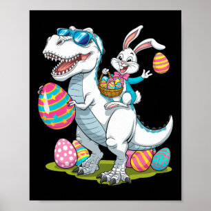 Ostersonnige Reiten A T-rex Dinosaurier Tragend Co Poster