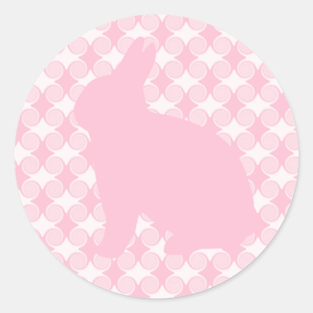 Ostersonnige Wirbel Sticker, hellrosa Runder Aufkleber (Vorderseite)