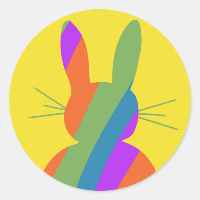 Ostersonnigen Regenbogen Runder Aufkleber (Vorderseite)