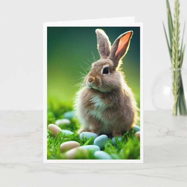 Ostersonniger Frühling wünscht Osterkarte Feiertagskarte (Vorderseite)