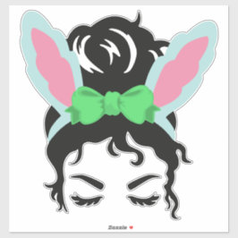 Ostersonniges Headband Messy Bun Aufkleber