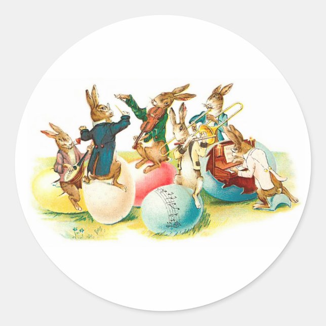 Ostersonnkonzert Vintag Runder Aufkleber (Vorderseite)