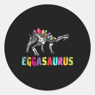 Ostersonntag-Dino - Eggasaurus Stegosaurus Ei Dino Runder Aufkleber